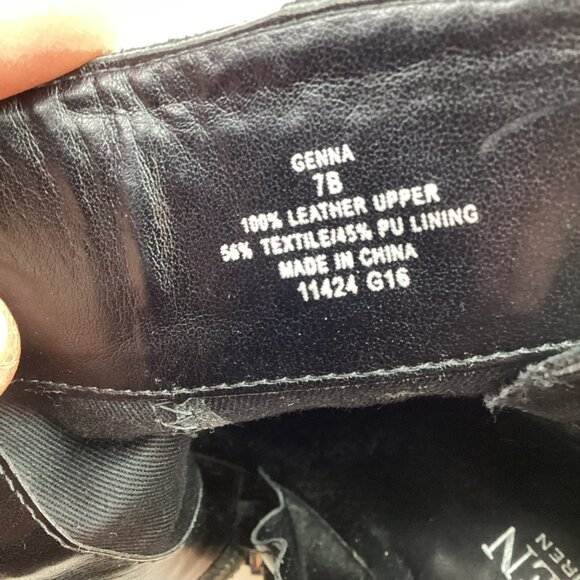 Lauren Ralph Lauren Genna Leather Ankle Boots Womens 7B Black Side Zipper & Buck - Picture 12 of 14